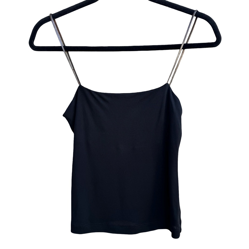 Parallel Y2K Minimalist Camisole Snake Chain Metal Strap Cami Tank Top‎ Black XS